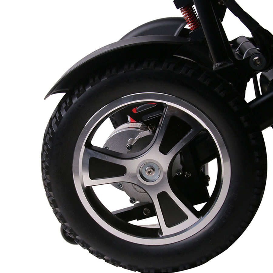 Compact All-Terrain 12" Rear Wheel Shock-Absorbing Mobility Electric Wheelchair