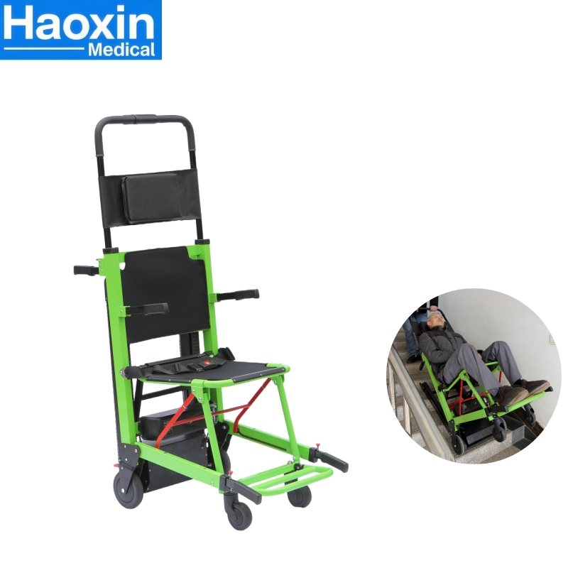 Durable Electric Wheelchair with Exceptional Stair Climbing Features Motorized Stair Stretcher Safety Lock System &amp; Anti-Slip Belt for Patient Transport