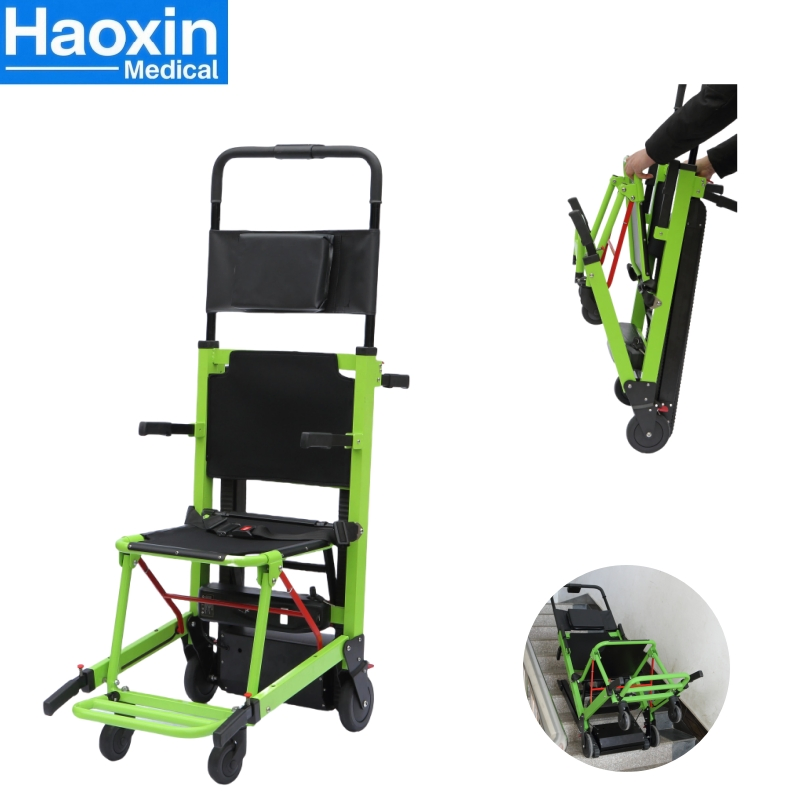 Durable Electric Wheelchair with Exceptional Stair Climbing Features Motorized Stair Stretcher Safety Lock System &amp; Anti-Slip Belt for Patient Transport