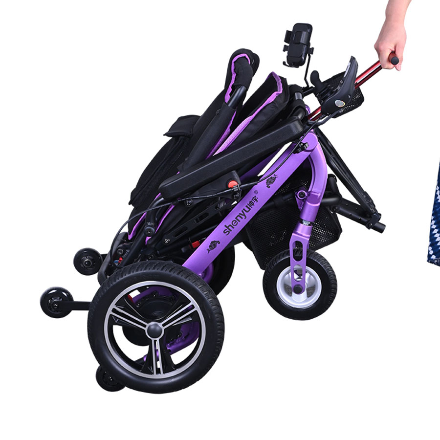 Portable Foldable All-Terrain 24V 10ah Lithium Battery Compact Electric Wheelchair