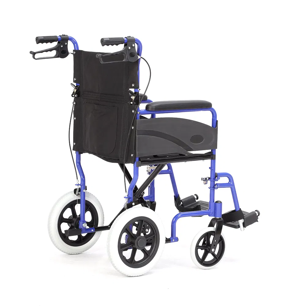 Healthcare Medical Indoor Lightweight Foldable Wheelchair Manual Aluminum Transfer Patient Wheelchair for Disability