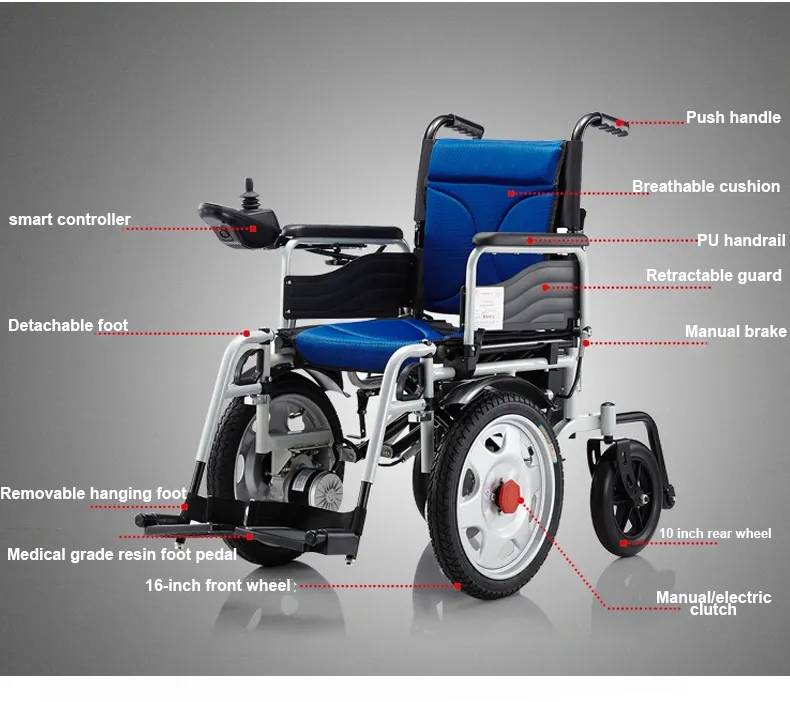 Chinese Manufacture Custom Electric Wheel Chair Power Folding Motorized Wheelchair