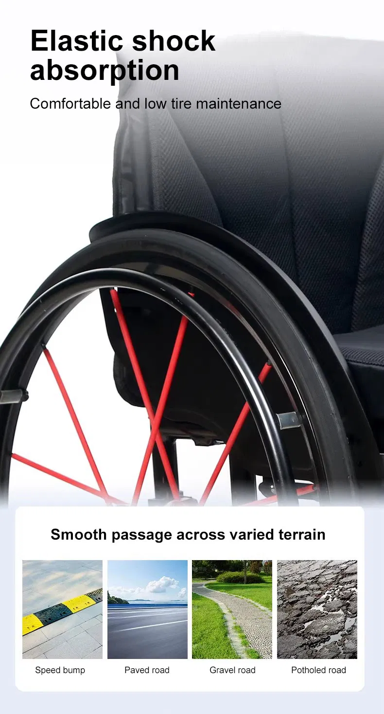 Portable Folding Aluminum Manual Active Wheelchair for Travel