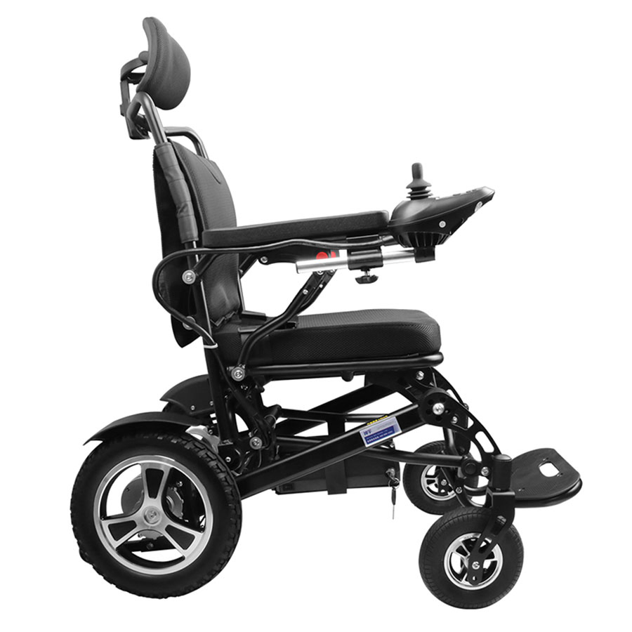 Compact All-Terrain 12" Rear Wheel Shock-Absorbing Mobility Electric Wheelchair
