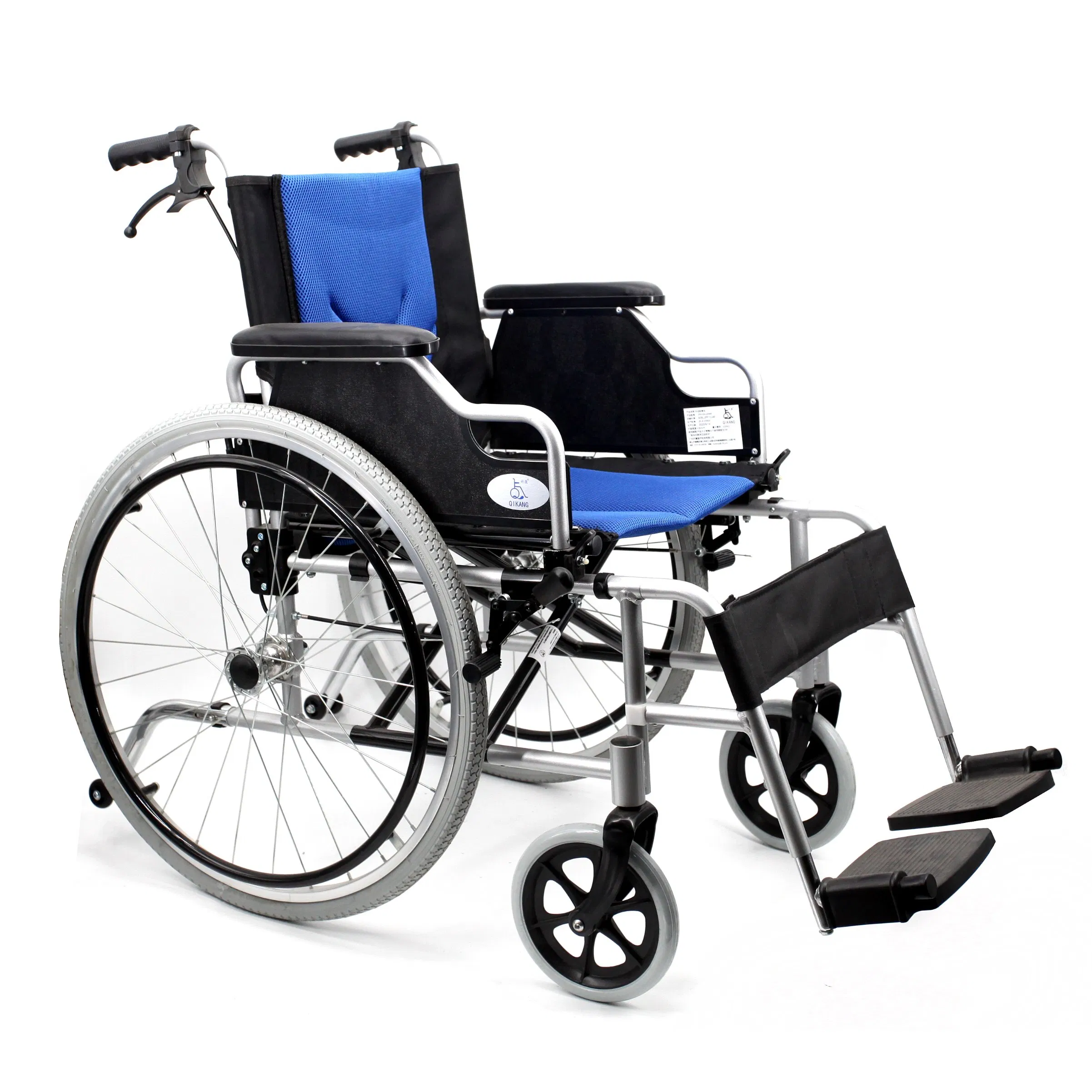 All Terrain Folding Aluminium Manual Wheelchair with United Handle Brake for Adult