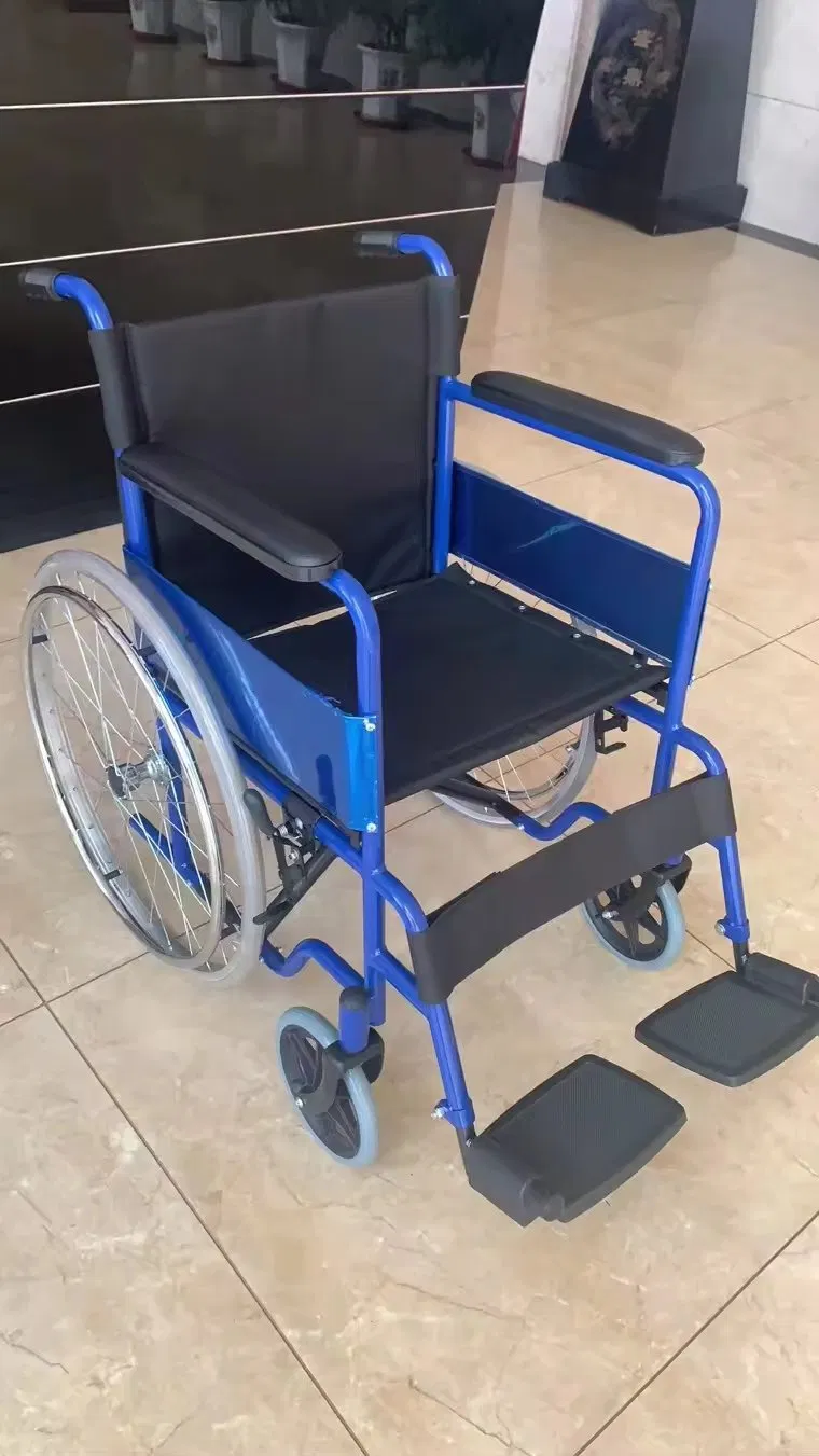 Swing-Away Footrest Folding Manual Standard Folding Sillas De Ruedas Wheelchair for Transport