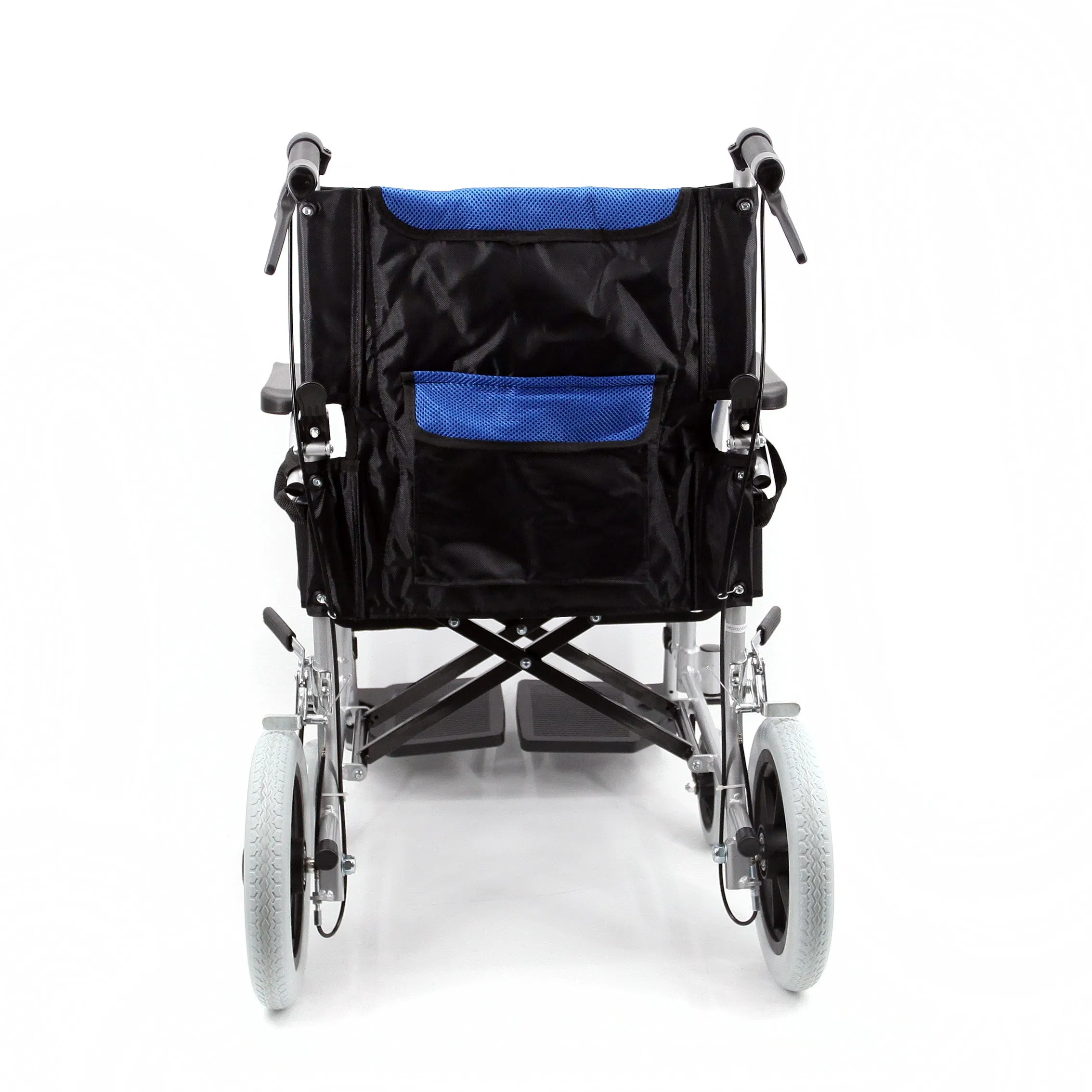 Folding Light Weight Aluminium Travel Wheelchair Portable with Handle Brake 12" Rear Wheel