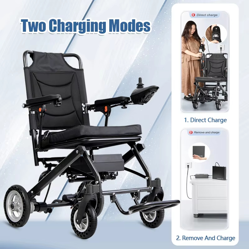 9.8kg 10A Lithium Battery Easy to Fold Ultra-Light Folding Electric Wheelchair for Adult Disabled and Elderly