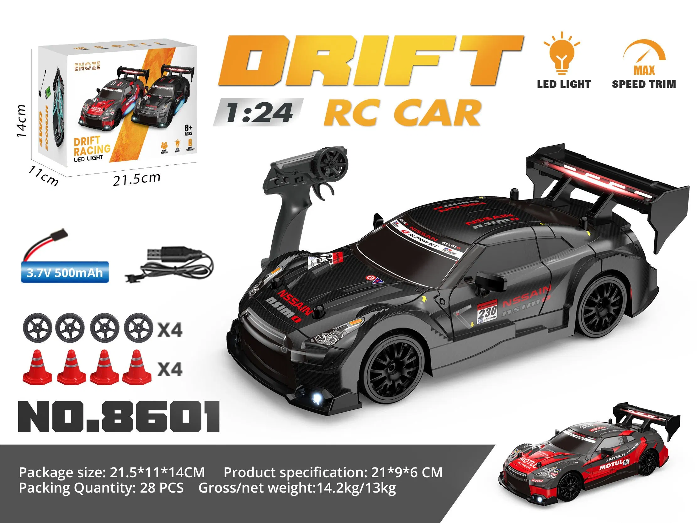 Wholesale 1/24 RC Drift Car High Speed Racing Vehicle Toy 4WD Drift Remote Radio Control Car