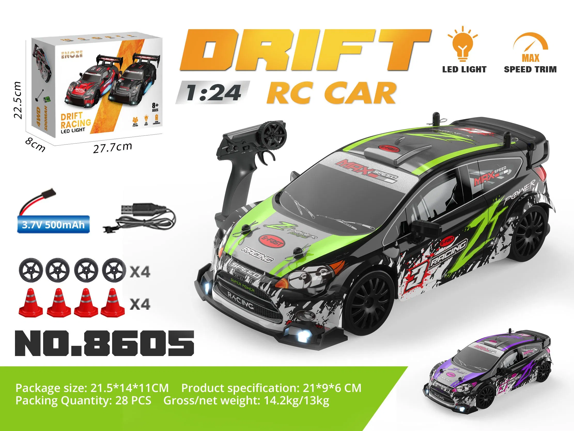 Wholesale 1/24 RC Drift Car High Speed Racing Vehicle Toy 4WD Drift Remote Radio Control Car