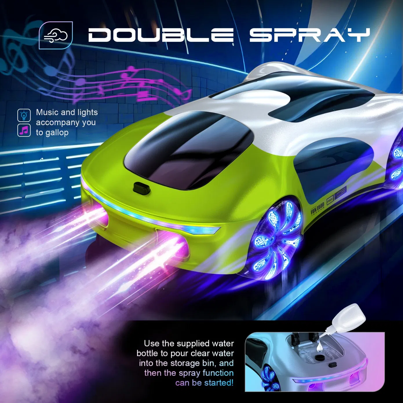 New Energy Concept RC Car Drift Toy EV Remote Control Car Double Spray Music Marquee Stunt Gesture Race Car for Kids Gift