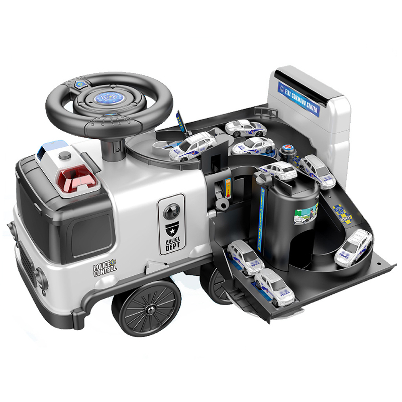 Amazon Hot Sales Kids Walker Ride on Car Toy Battery Powered Car Toys Set Electric Kids Ride on Ploice Boys Truck with Light