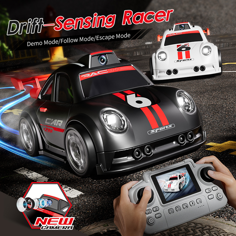 Upgraded Model Four-Wheel Desktop Mini RC Car Vehicle with Camera Remote &amp; Induction Following Controlled Drift Car