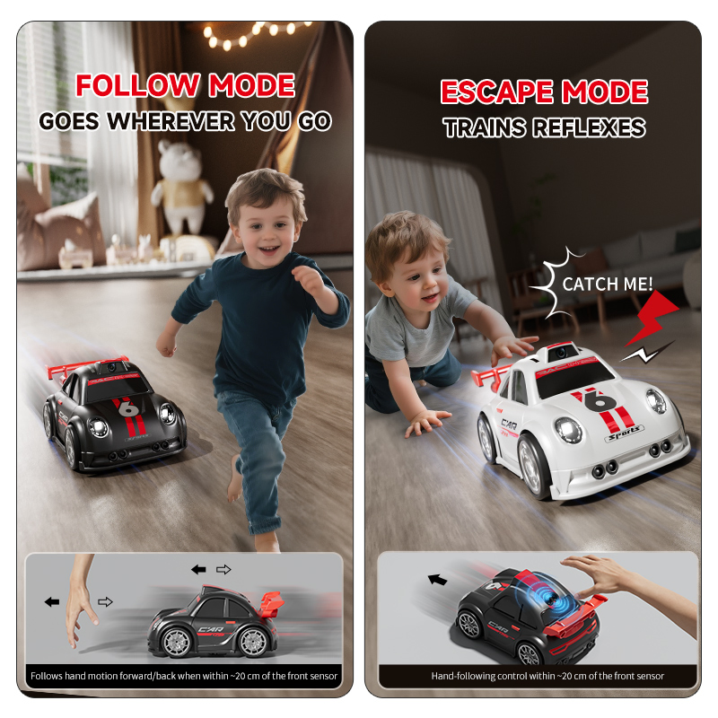 Upgraded Model Four-Wheel Desktop Mini RC Car Vehicle with Camera Remote &amp; Induction Following Controlled Drift Car