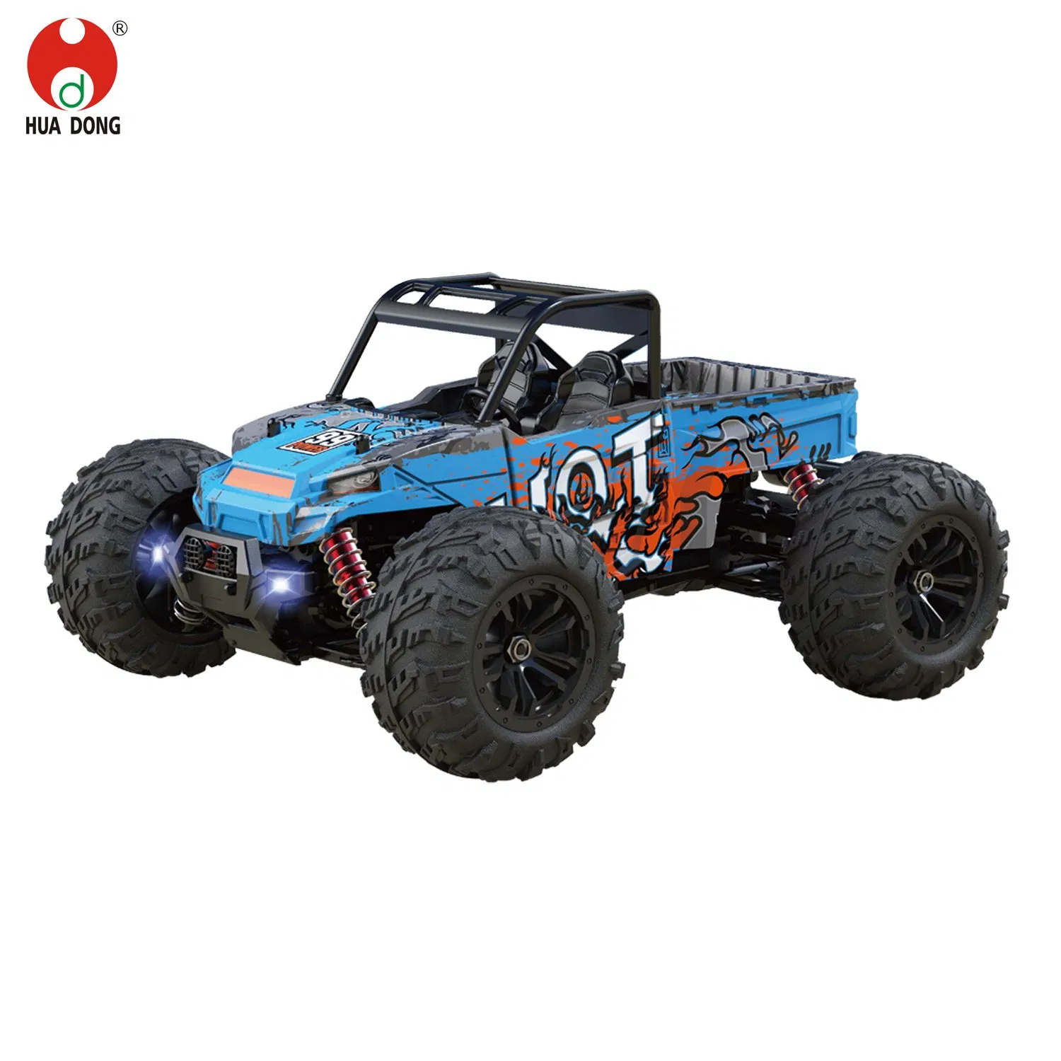 Children Toy Car Factory Direct Selling Red and Blue Electric Vehicle 4 Wheel Drive High Speed 1/16 Scale 2.4 GHz Remote Control Car with LED Light for Kid Car