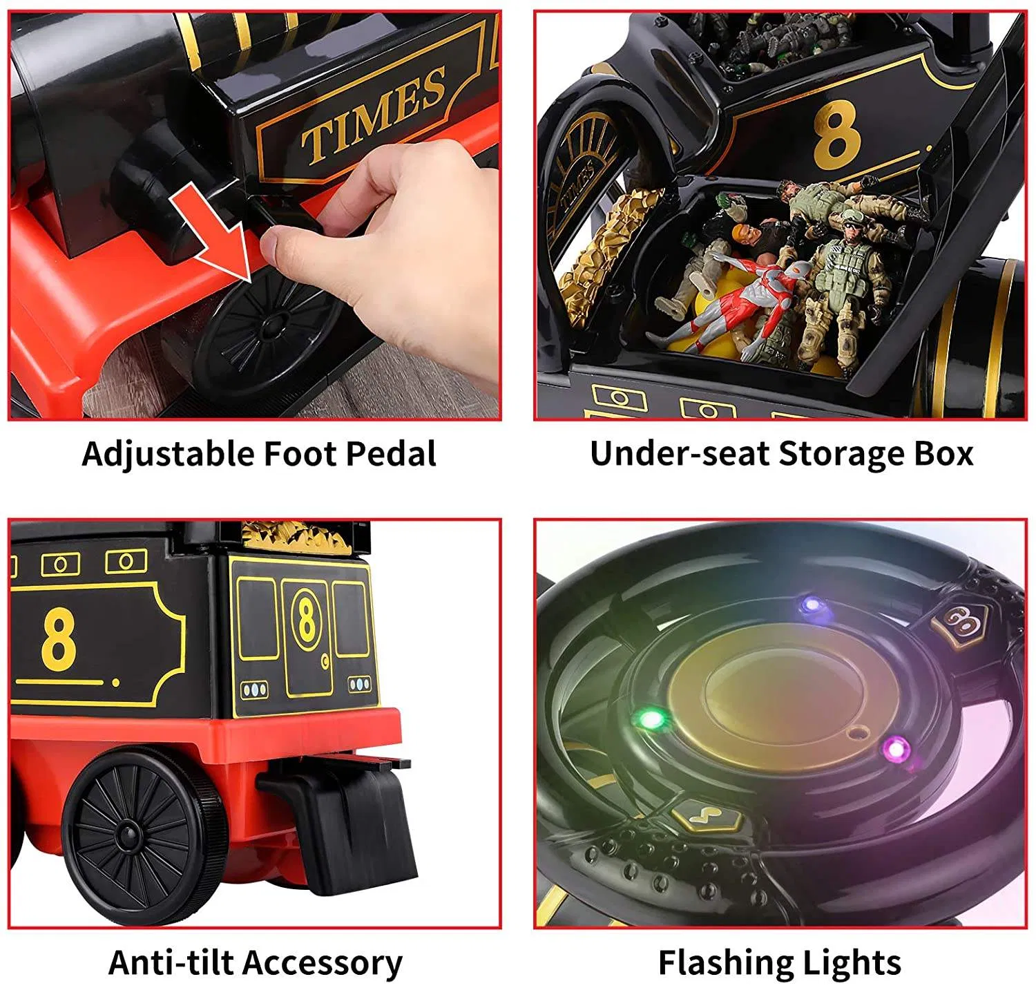 New Christmas Gifts Light Music Train Track Sit Learn Toy Children's Electric Car Ride on Train with Track for Kids