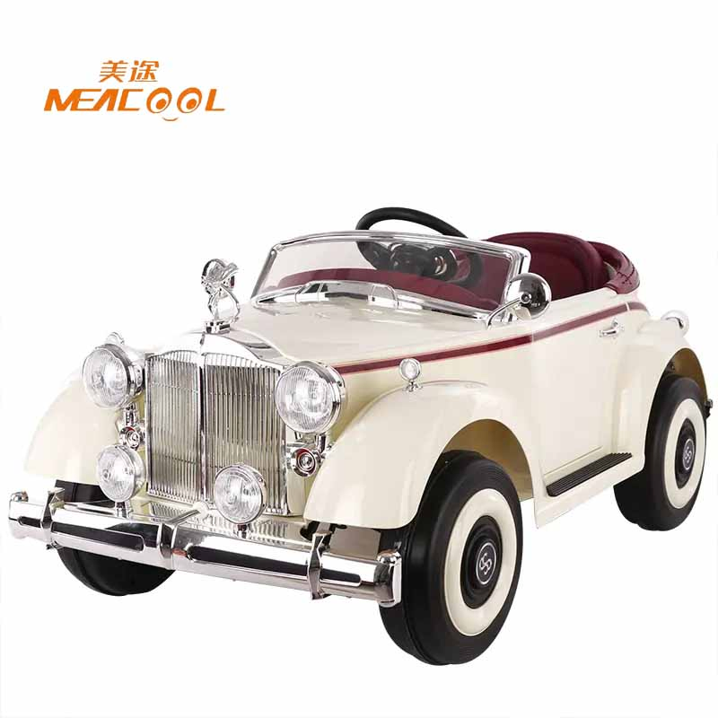 2023 New Model High Quality 12V7ah Battery Electric Car Painted Child Toy Kids Open Convertible Classic Retro Vintage Car