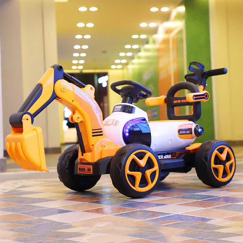 2024 New Design 6V Electric Digging Arm Ride on Rechargeable Toy Car Made in China Kids Ride on Excavator