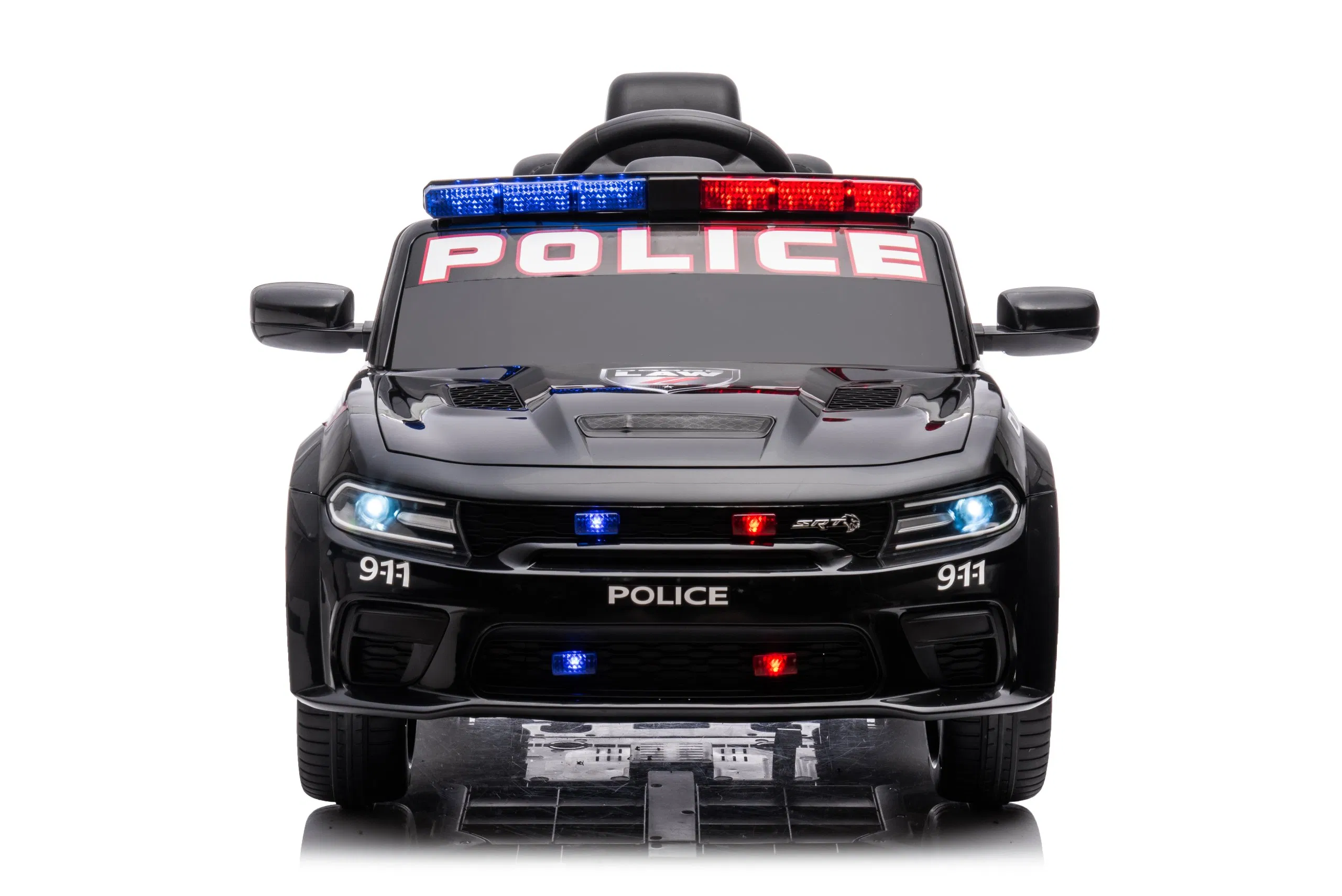 12V Ride on Car, Licensed Dodge Charger Electric Cop Car for Kids, Battery Powered Ride on Truck Vehicle for Boys Girls