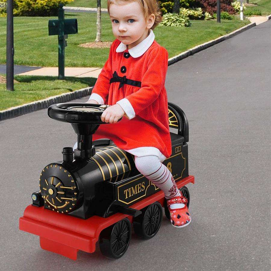 New Christmas Gifts Light Music Train Track Sit Learn Toy Children's Electric Car Ride on Train with Track for Kids