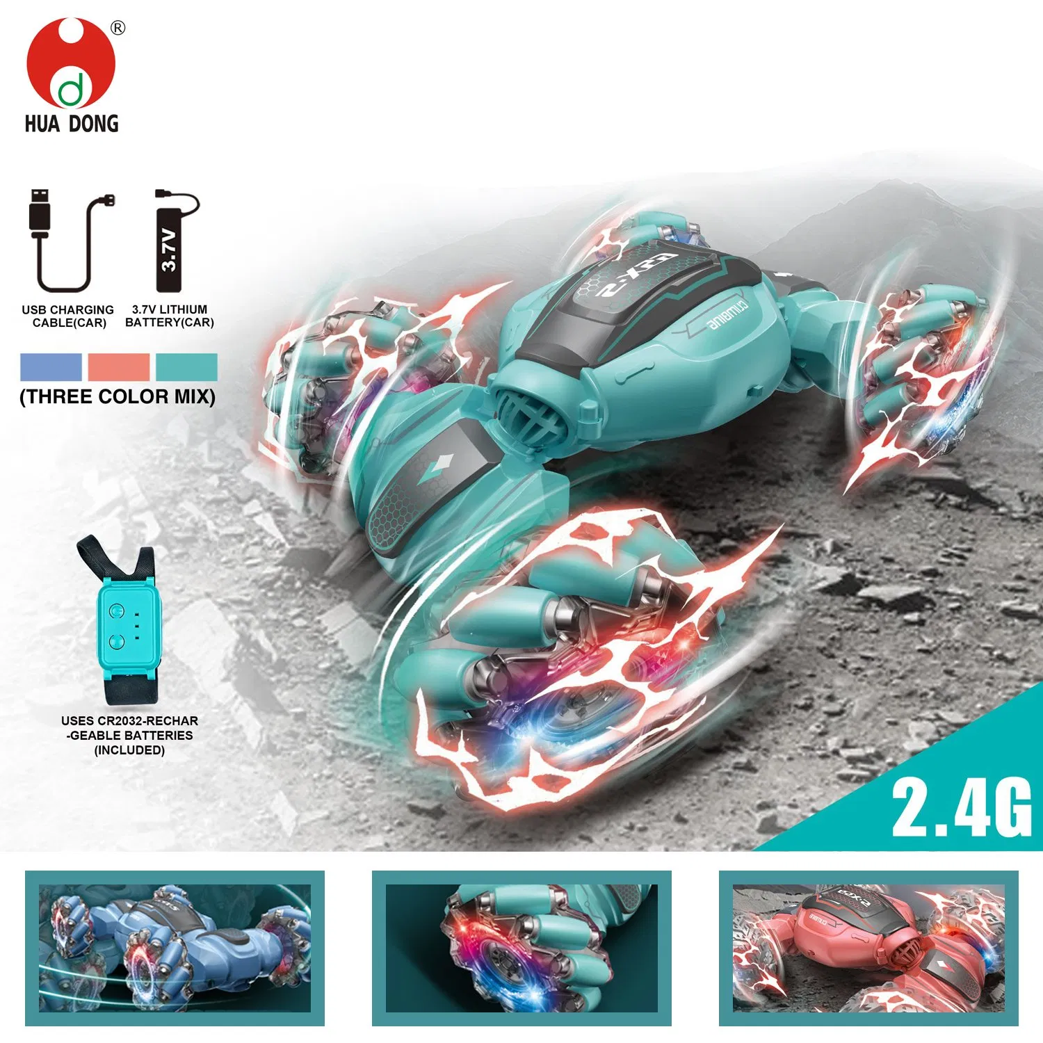 Factory Direct Children RC Car Toy Remote-Controlled Stunt Car Twisting Car Toy Gesture Control Responsive Handling Quick Charging Toy Kids Electric Car Toys