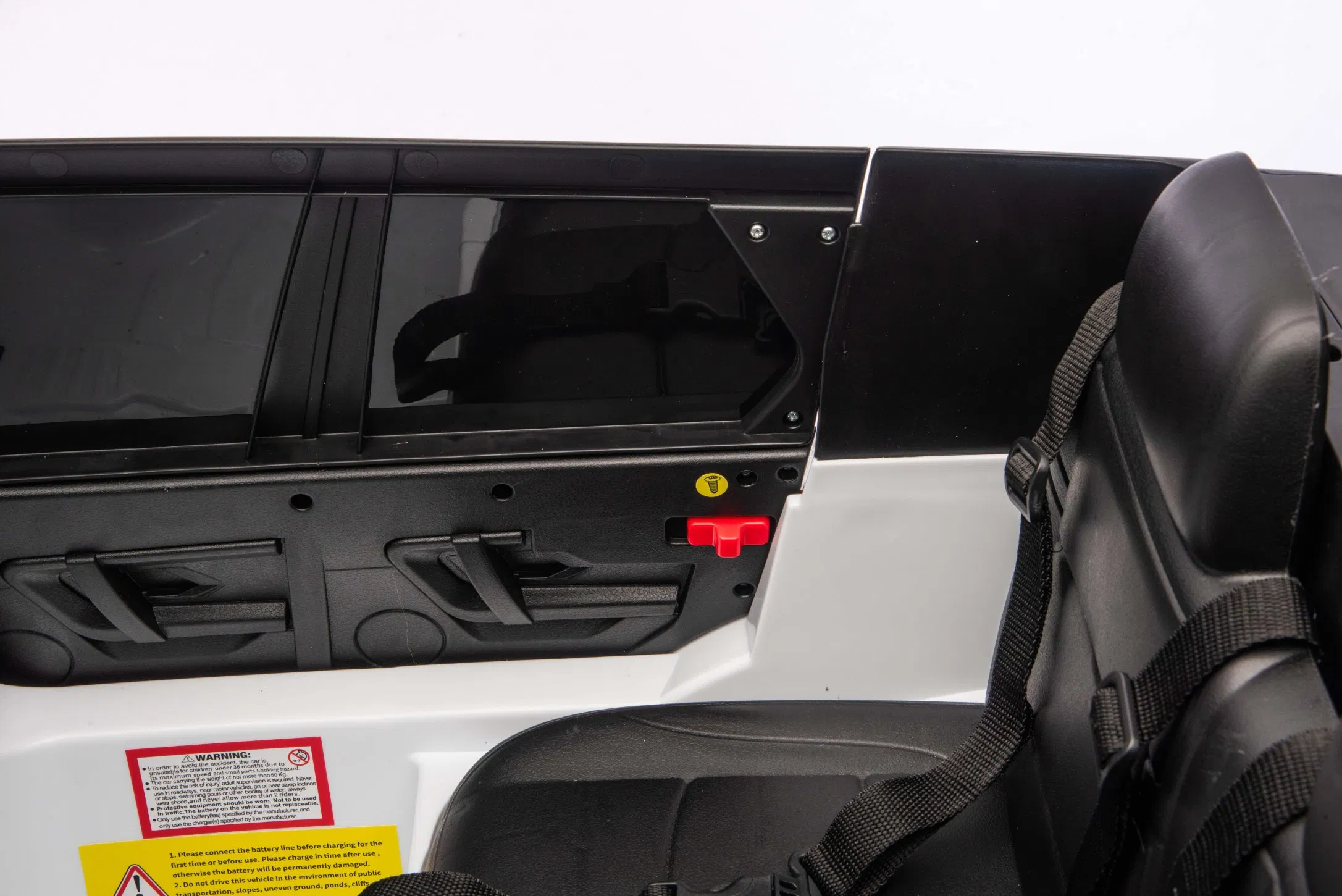 Premium Range Rover Licensed Electric Car for Kids with LED Lights &amp; Safety Belt-White