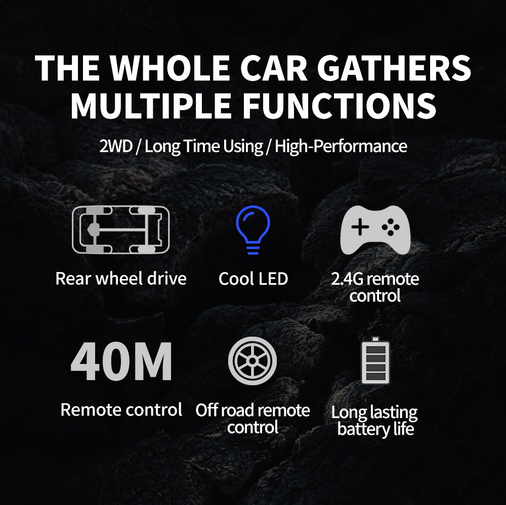 Y13 RC All-Terrain 4 Wheel Electric Car for Kids 2.4GHz Remote Control Drift Racing Truck 4WD High Speed &amp; Climbing Crawling Boys Gifts