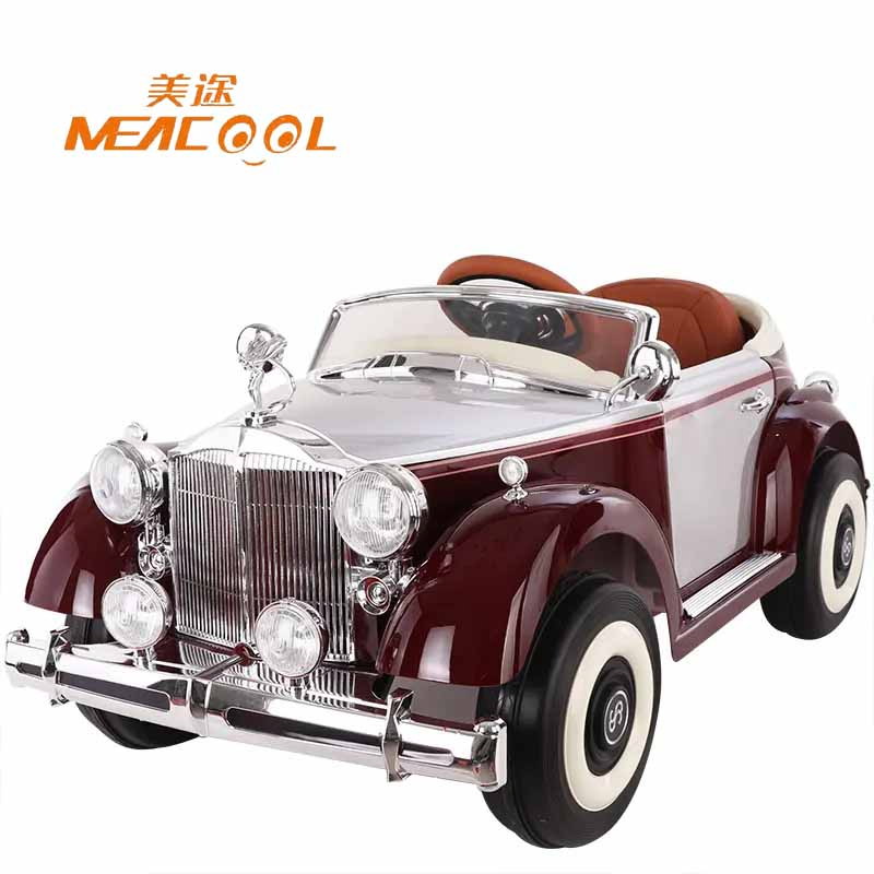 2023 New Model High Quality 12V7ah Battery Electric Car Painted Child Toy Kids Open Convertible Classic Retro Vintage Car
