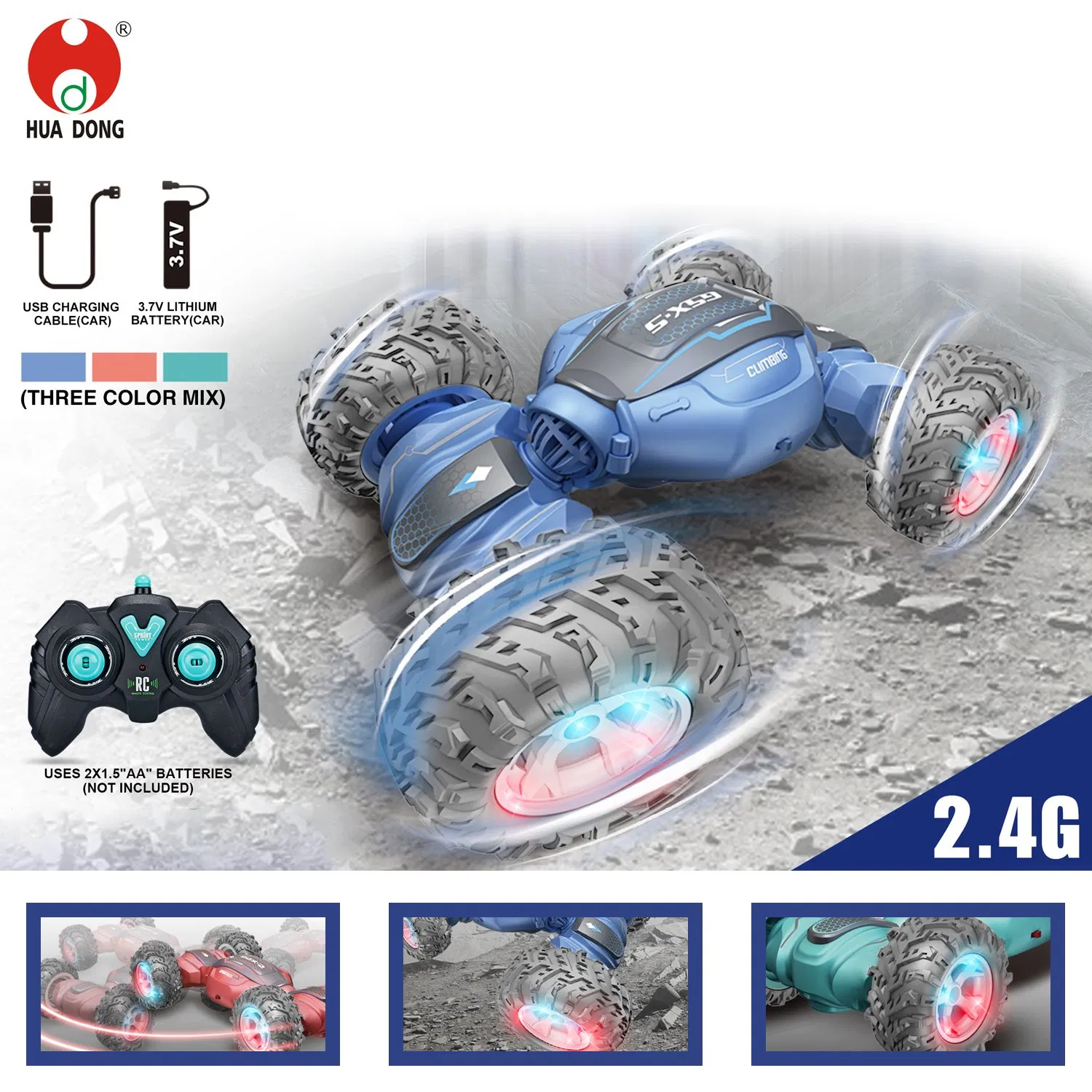 Factory Direct Children RC Car Toy Remote-Controlled Stunt Car Twisting Car Toy Gesture Control Responsive Handling Quick Charging Toy Kids Electric Car Toys