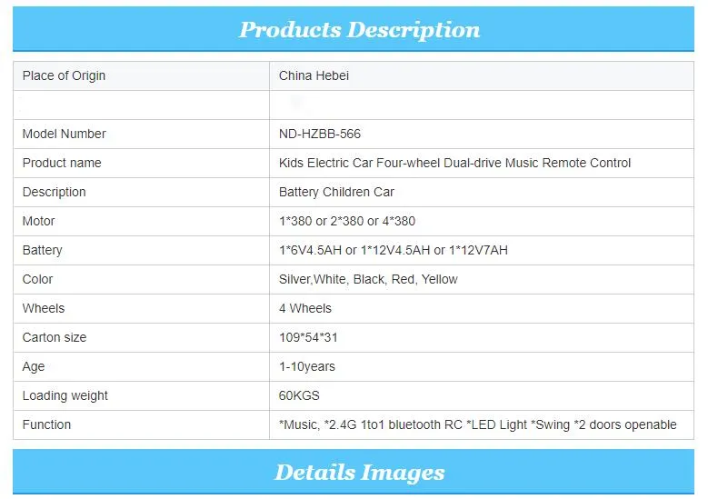 Off-Road Kids Electric Car