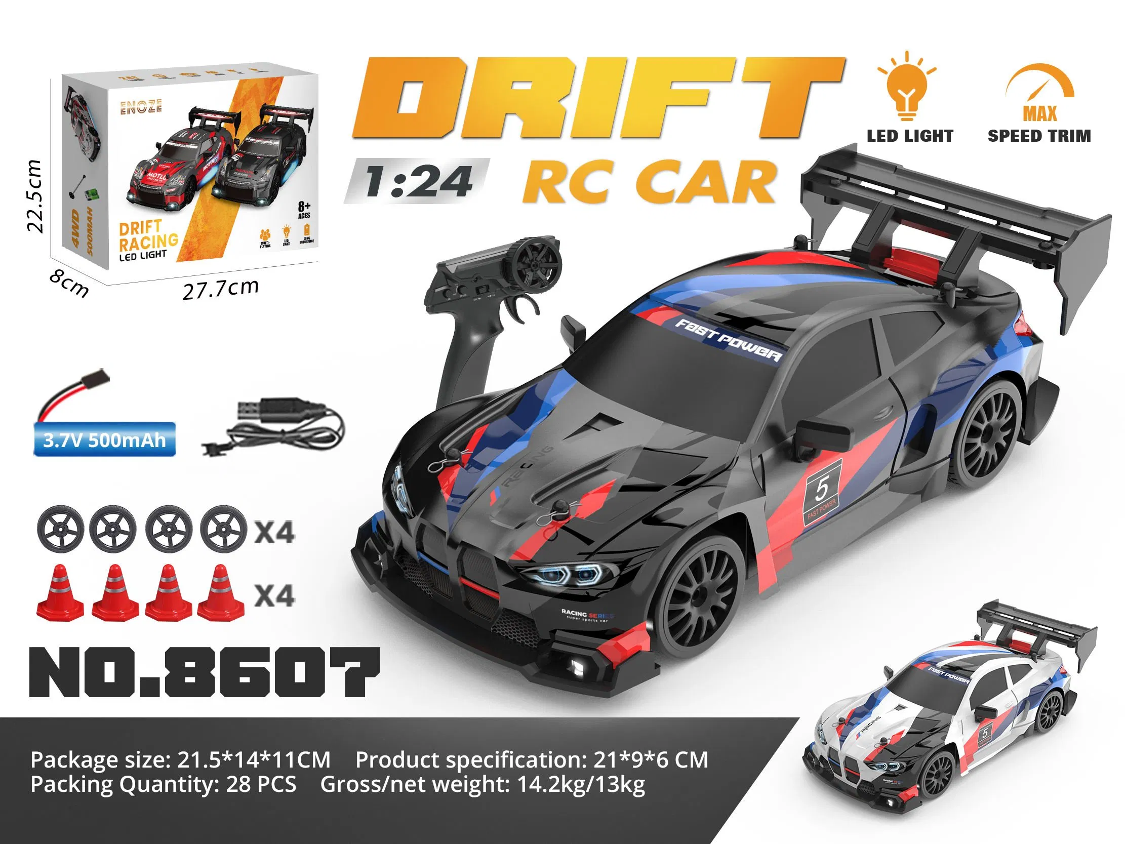 Wholesale 1/24 RC Drift Car High Speed Racing Vehicle Toy 4WD Drift Remote Radio Control Car