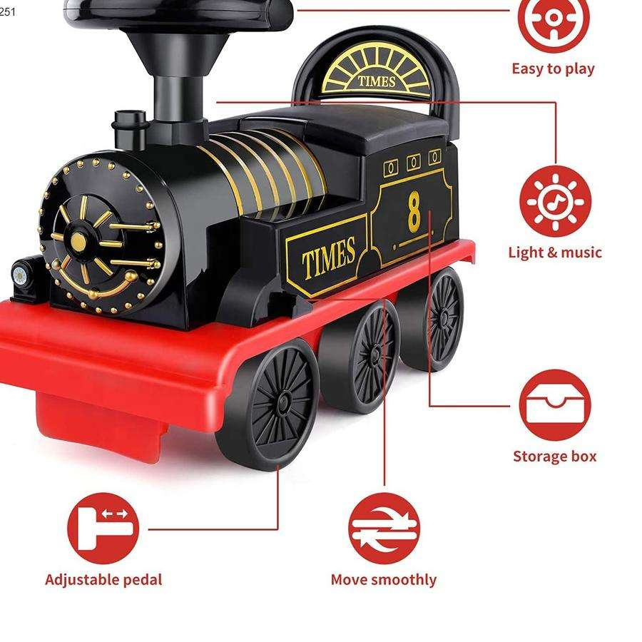 New Christmas Gifts Light Music Train Track Sit Learn Toy Children's Electric Car Ride on Train with Track for Kids