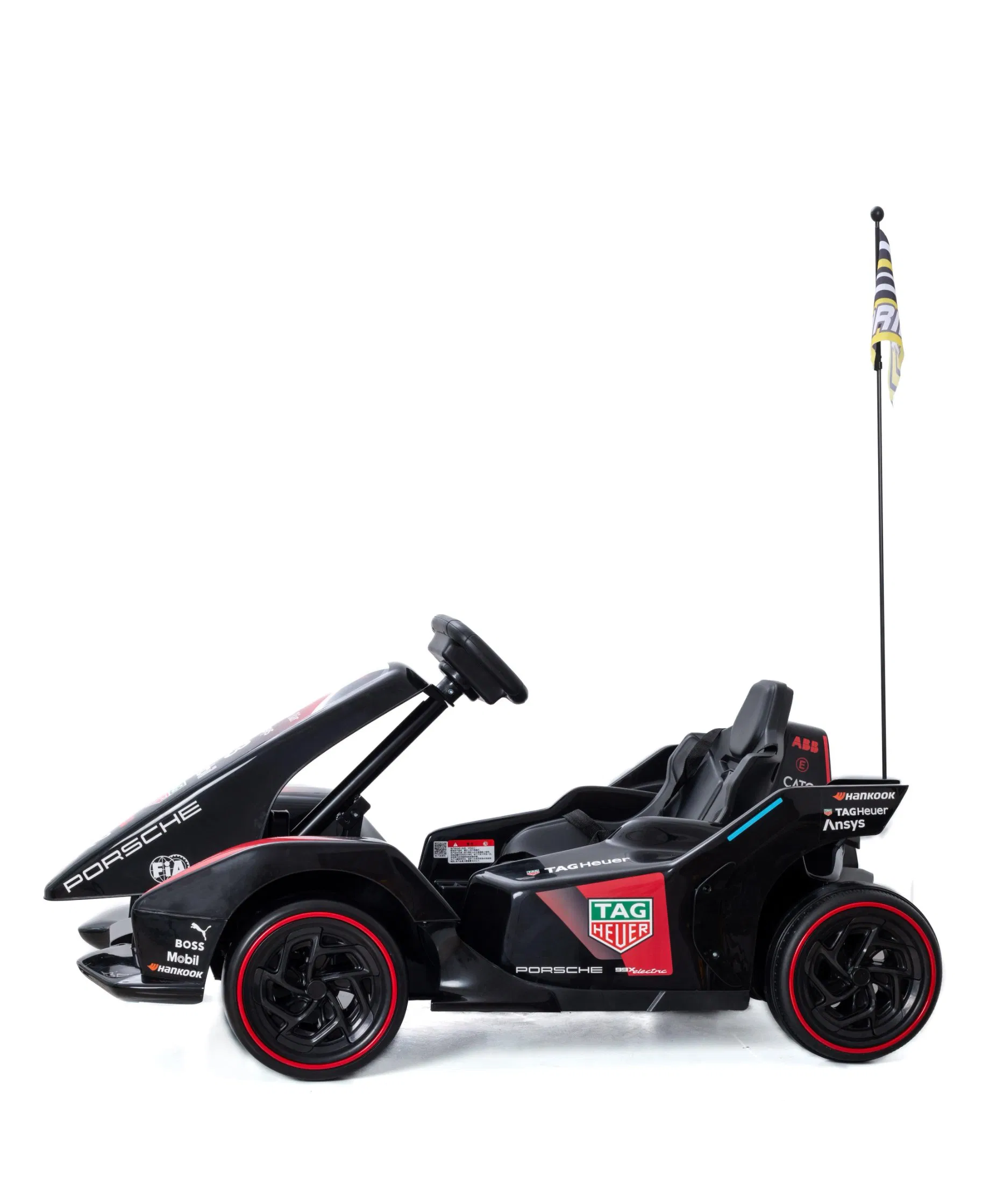 Kids Electric Go Kart 12V Battery Powered Ride on Car with Remote Control-Red