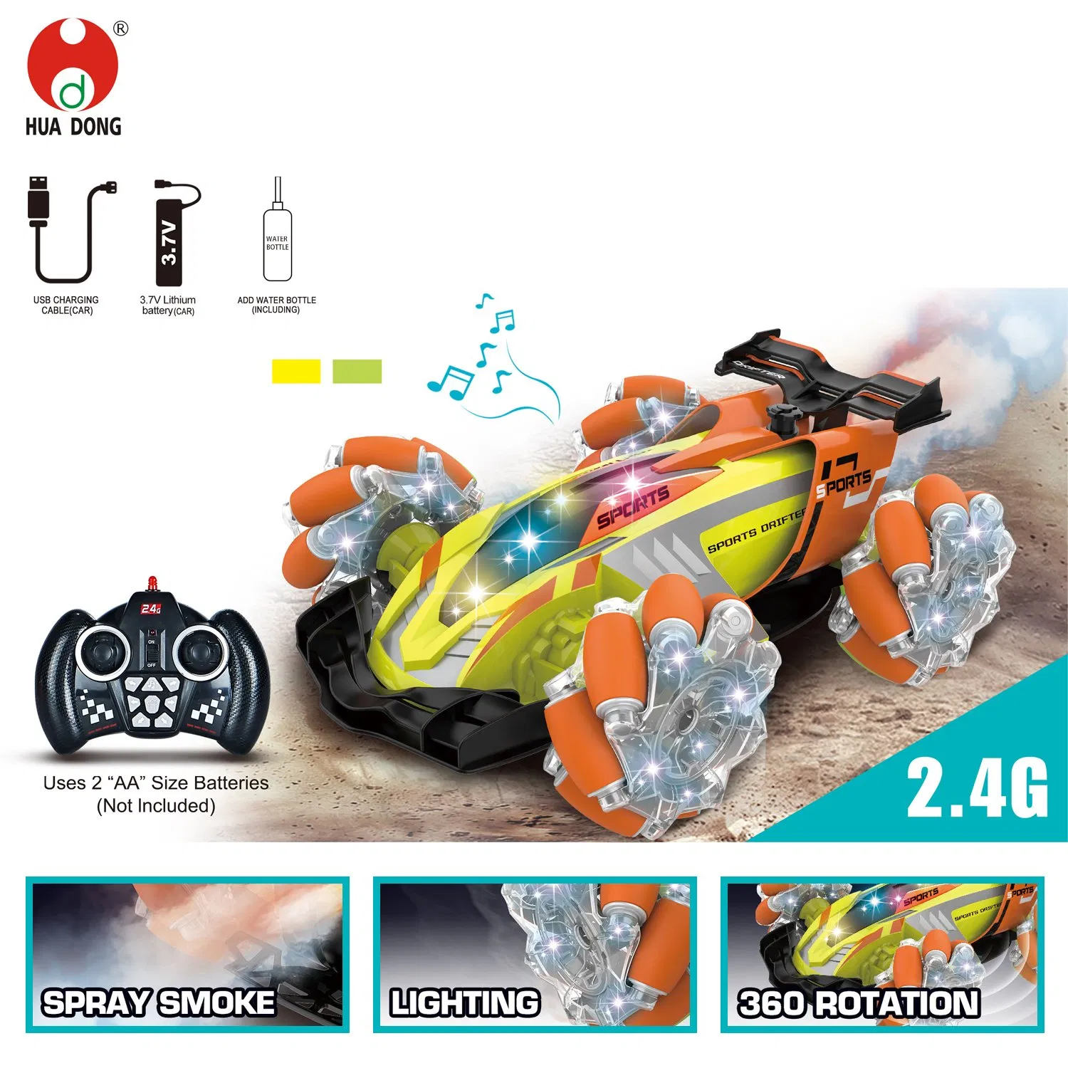 Wholesale Remote Controlled Stunt Car Smoke Effect Flips and Spins All-Terrain RC Car Gesture Control Durable Materials Stunt Vehicle Plastic Drift Kid Toys Car