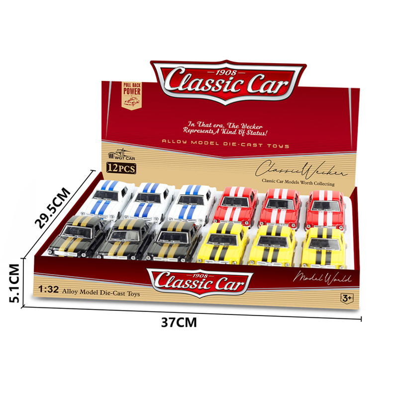 High Quality Diecast Car 1: 32 Alloy Racing Simulation Classic Mustang Pull Back Car