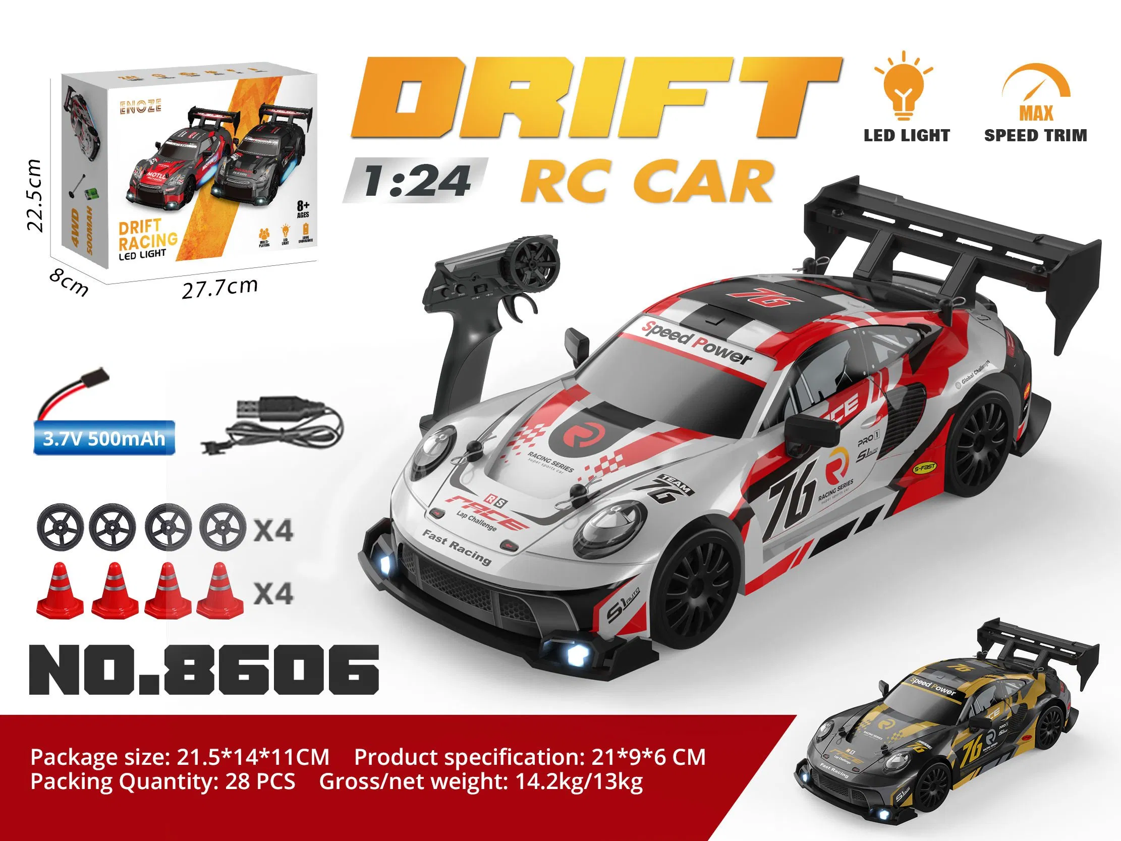 Wholesale 1/24 RC Drift Car High Speed Racing Vehicle Toy 4WD Drift Remote Radio Control Car