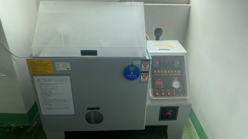 Salt Spray Testing Machine in R&D lab for new motor material durability testing
