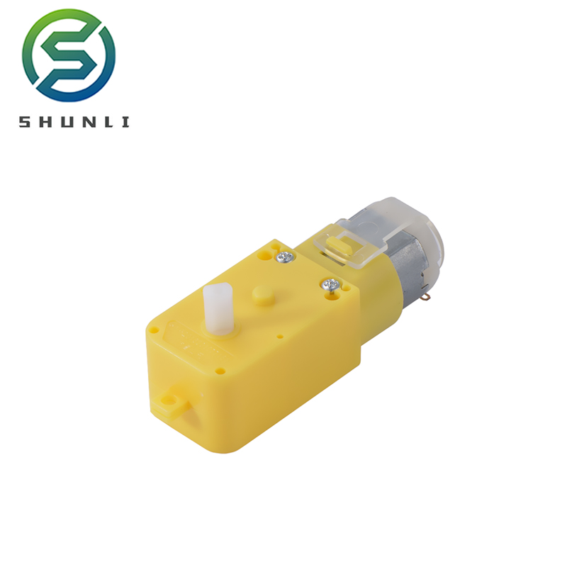 Yellow Plastic DC Motor with Wheel for Basic Projects and Toy