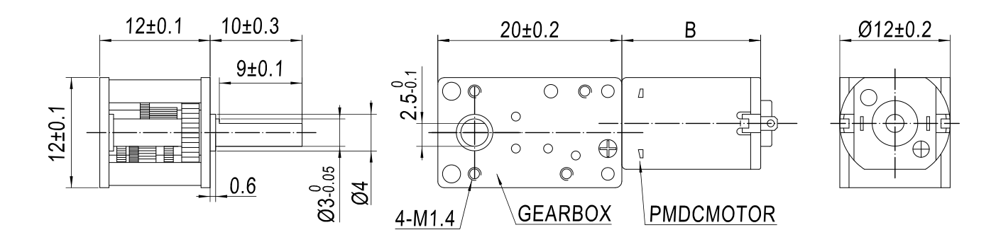 Gearmotor Dimensions