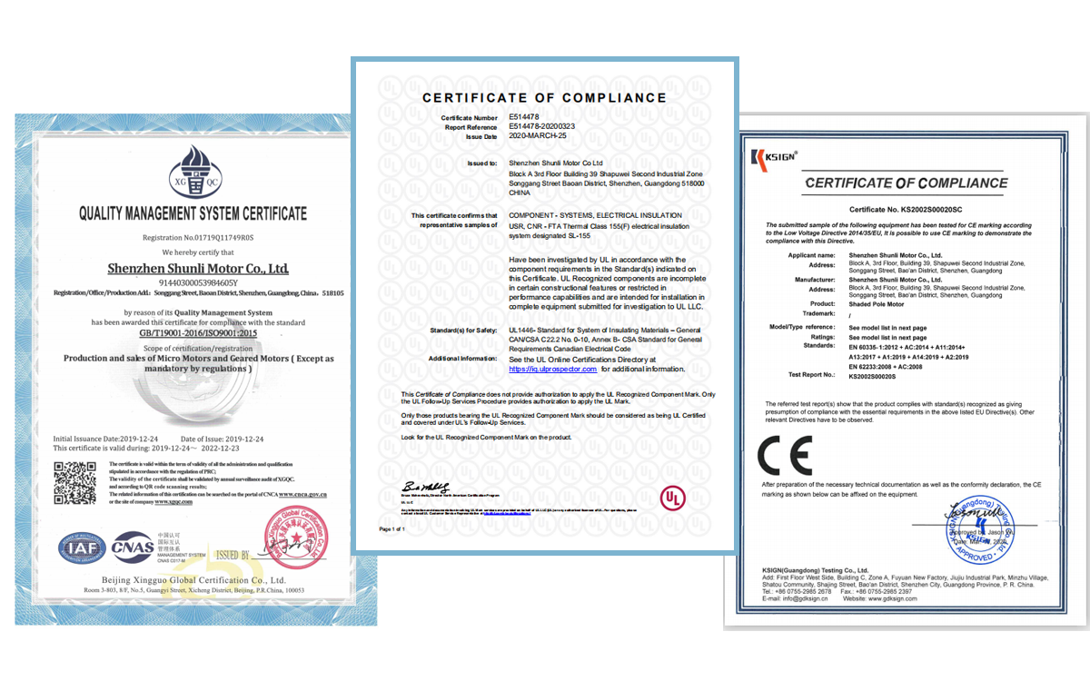Quality Standards Certificate