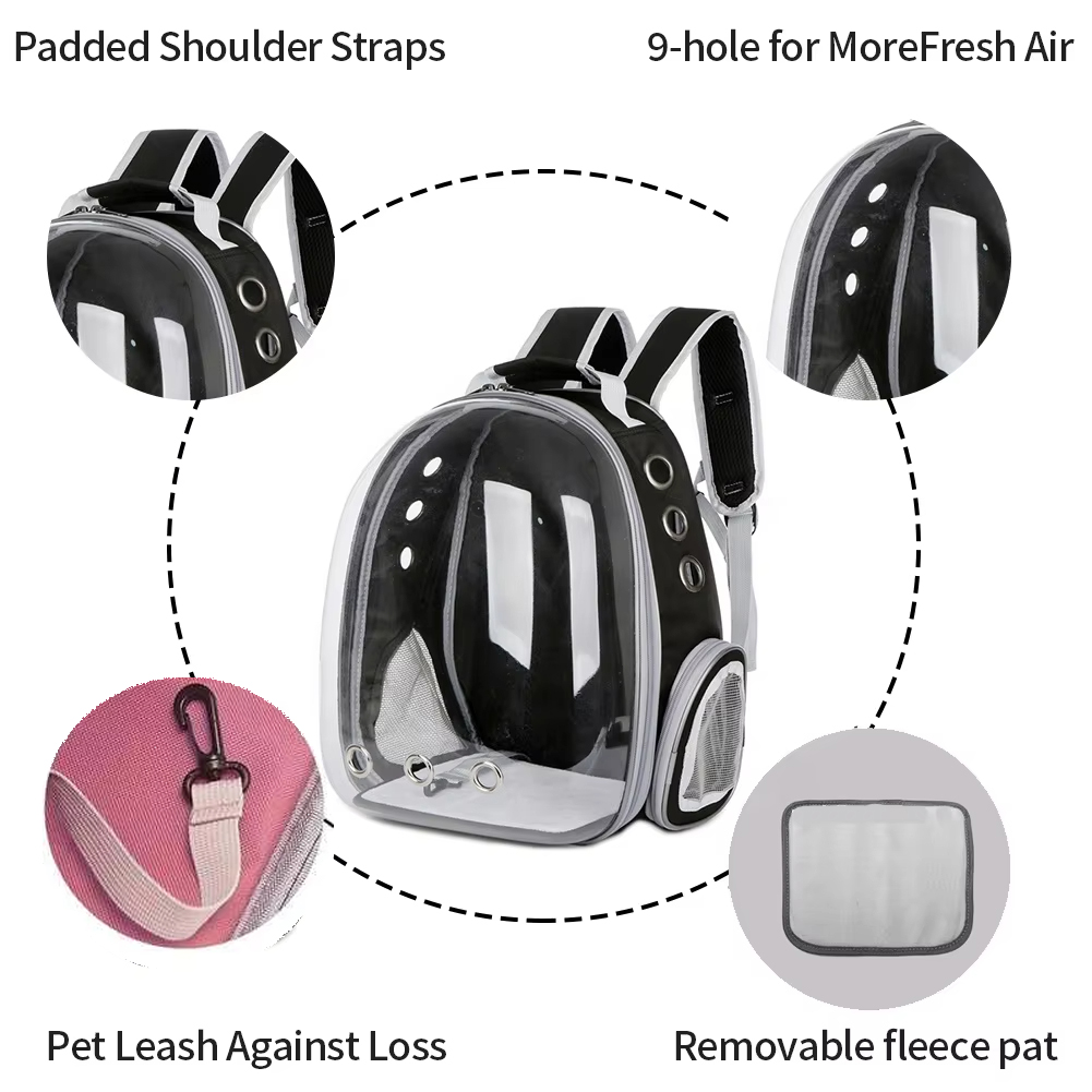 Durable Space Capsule Transparent Design Airline Approved Expandable Dog Carrier Bag Pet Backpack