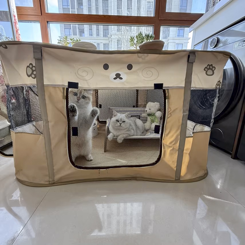 Professional Solid Play Area Removable Washable Roof Cover Multi-Panel Design Travel Small Breed Dog Playpen Cat Modern Fashion
