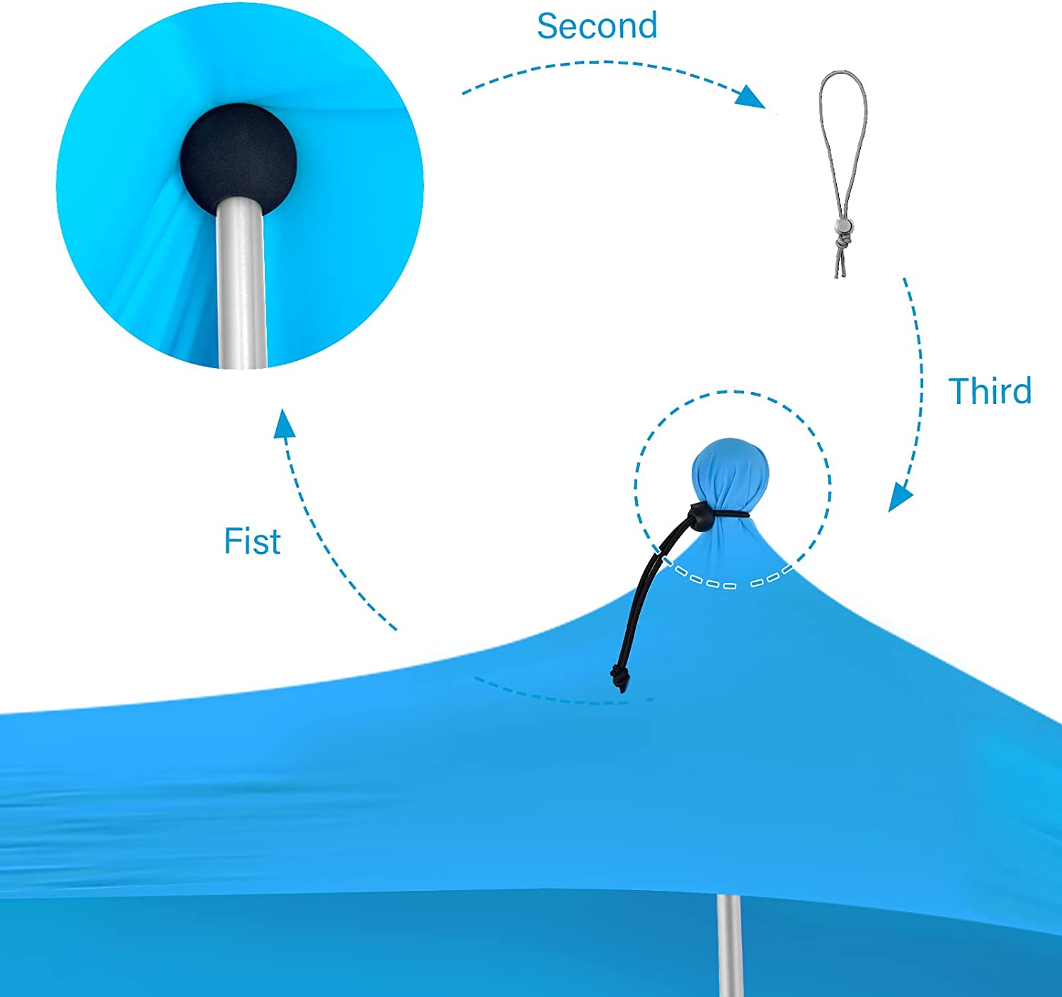 High Quality Four-Season Waterproof Portable Tarp Rain Tent Ultralight Beach Sun Shelter Camping With Tent Pole