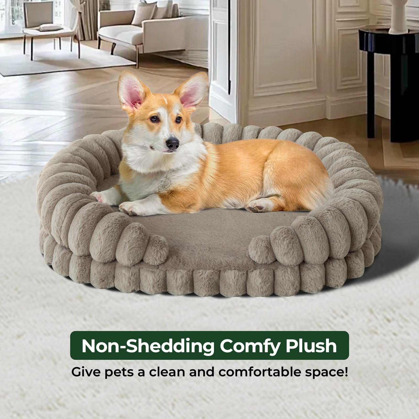 Luxury Corduroy Memory Foam Dog Sofa Beds Custom Logo Orthopedic Memory Foam Pet Beds Washable Removable Cover OEM ODM