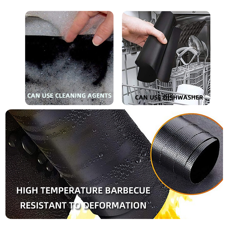 Heavy Duty Non-Stick Reusable Heat Resistant BBQ Mat Easily Cleaned