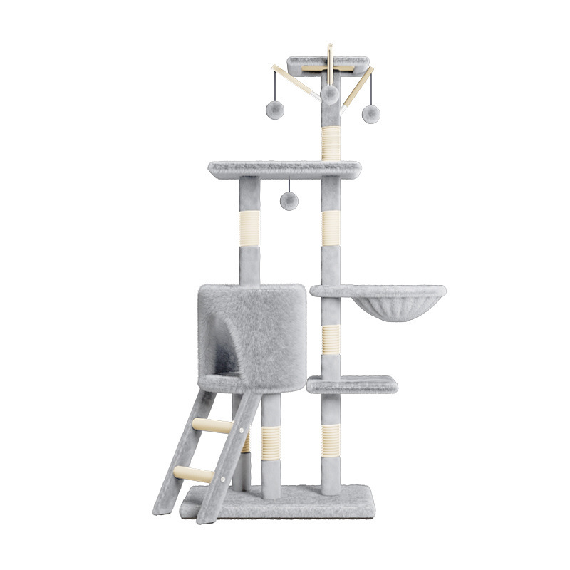 Modern Eco-Friendly All-Season Cat Tree Large Cat Supplies Integrated Cat House Scratching Board Universal Kitten Climbing Frame