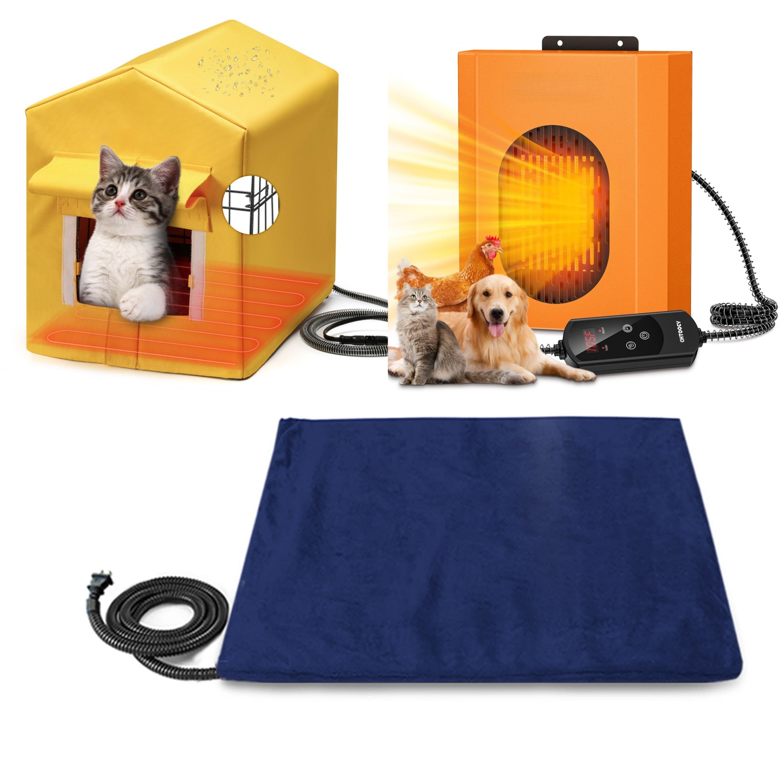 Overheat Protection Waterproof Adjustable Temperature Electric Blanket Pet Heating Pad Indoor Pet Heated Cat Bed for Dogs &amp; Cats