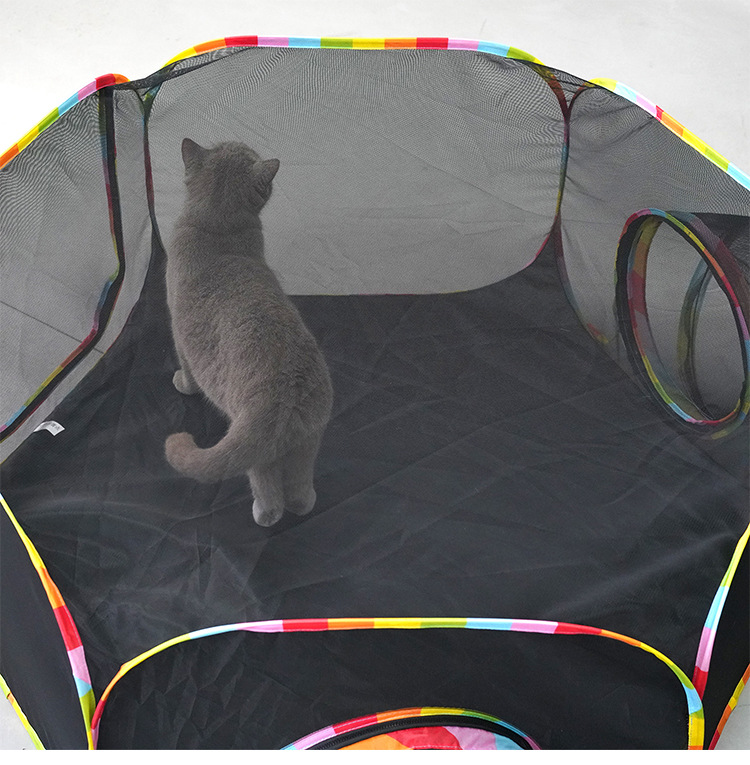 Manufacturer Wholesale Cat Tent With Tunnel for Outdoor Cat Enclosures Portable Playpen Play Tents for Cats Rabbits Ferrets