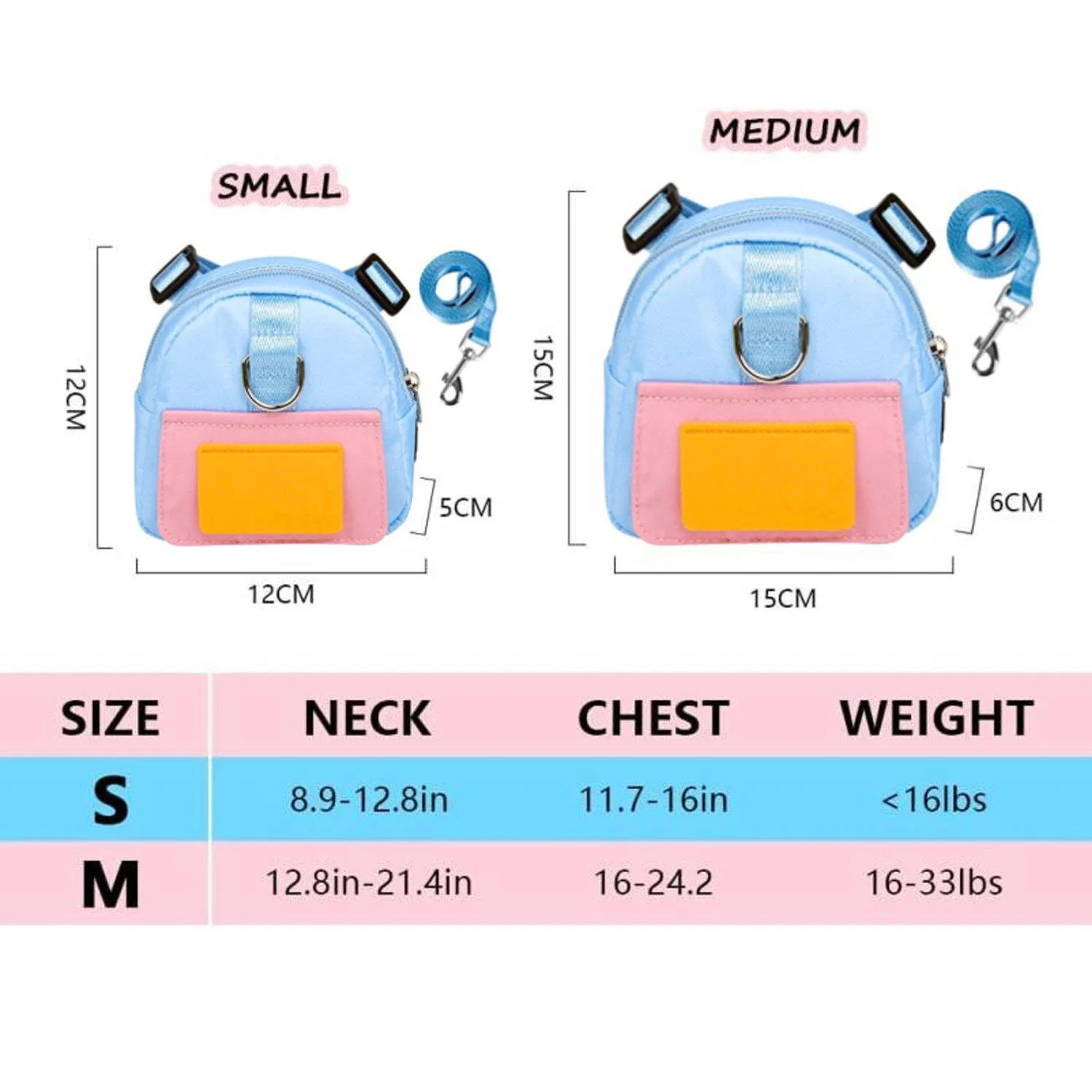 High Quality Outdoor Travel Cartoon Cute Adjustable Cat Dog Harness Backpack Custom Logo Pet Backpack Harness