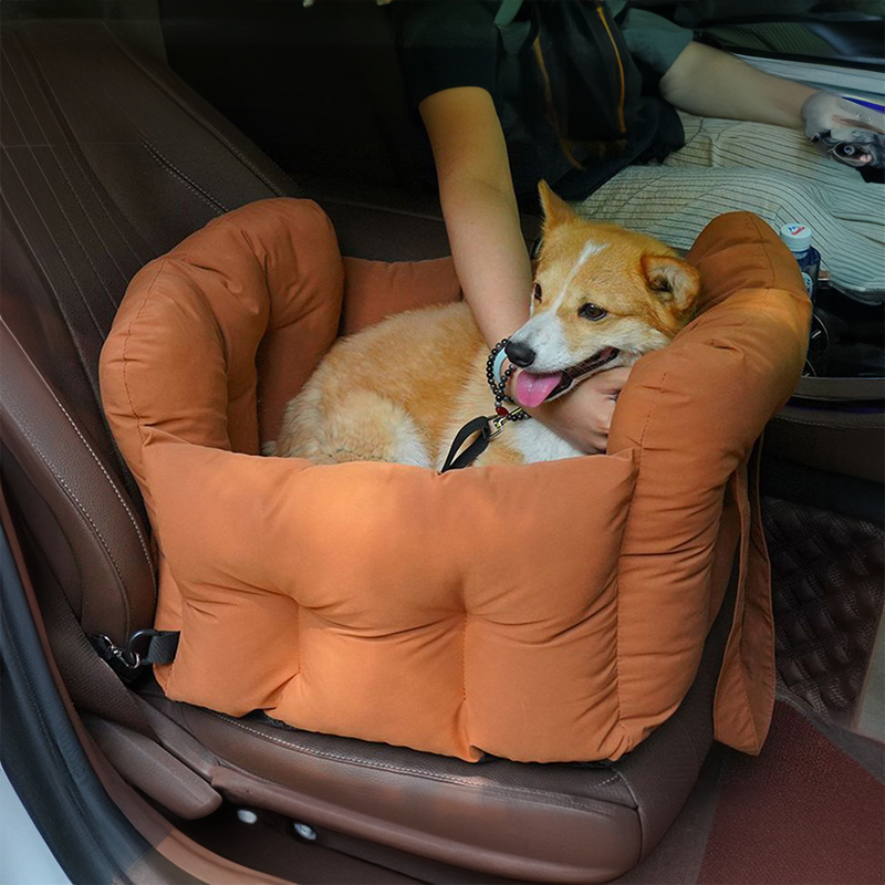 Simple Fashion Portable Square Solid Linen Fiber Dog Car Seat Bed Custom Color Size Luxury Pet Carrier Bag